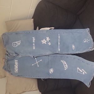 Rue 21 printed blue jeans size 14